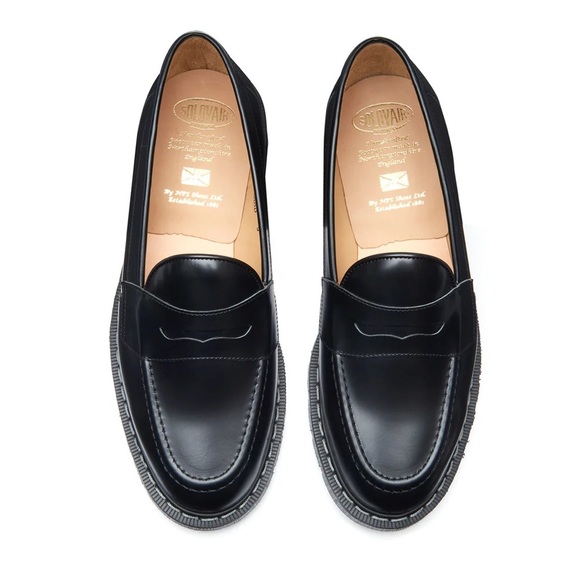 Solovair High Shine Leather Penny Loafers - Picture 5 of 11